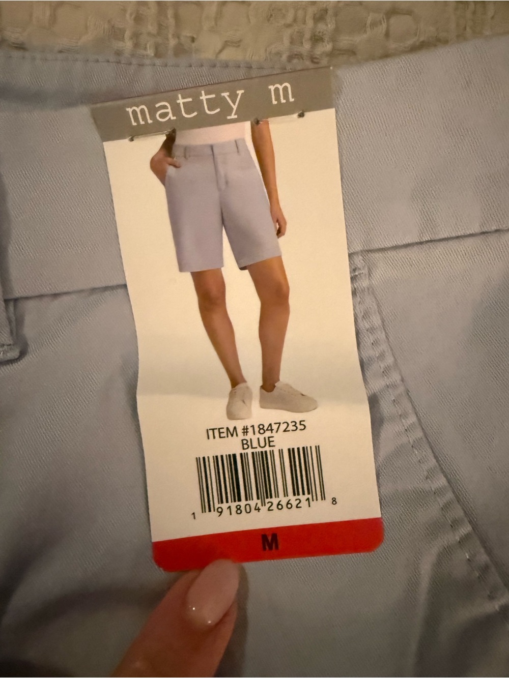 Matty M Light Blue Flat-Front Women’s Shorts - Picture 2 of 6